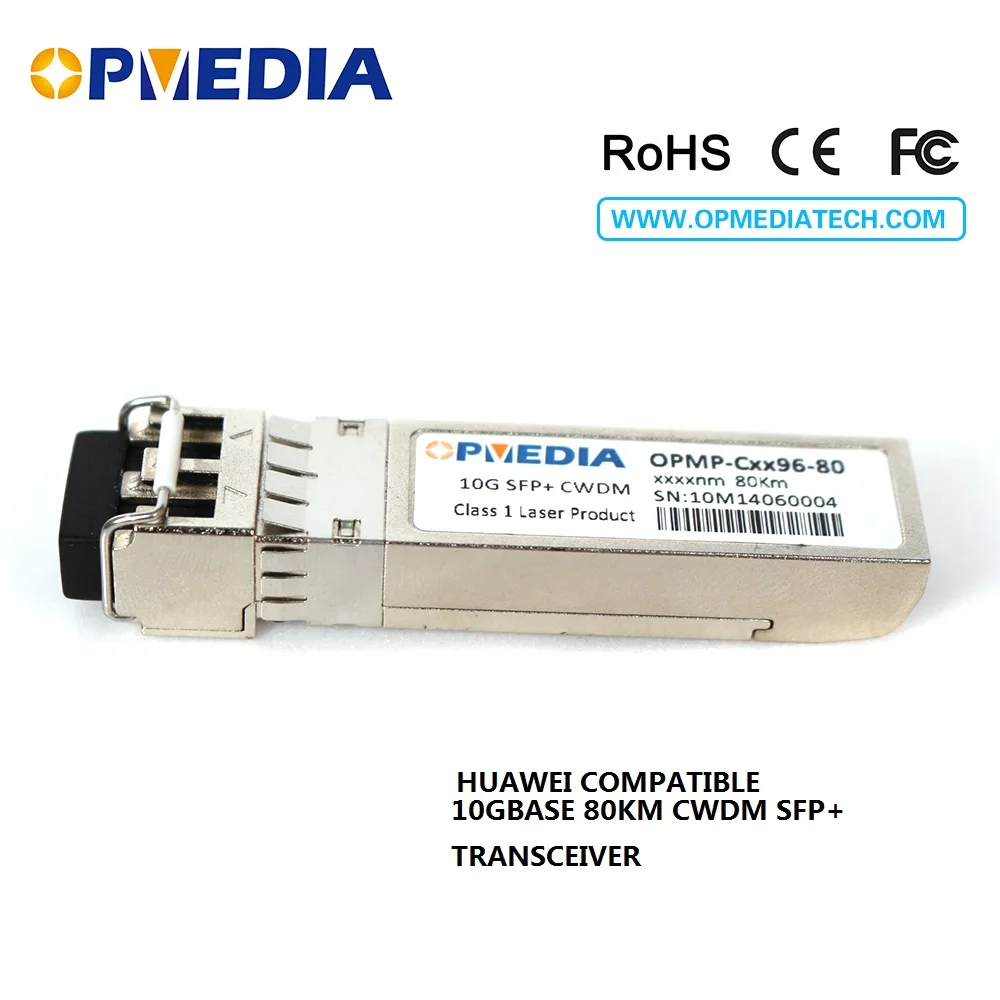 

10GBASE CWDM SFP+ transceiver, 10G 80KM 1470~1610nm ZR transceiver module,100% compatible with Huawei equipments