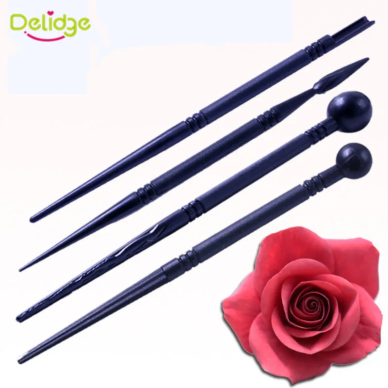 

Delidge 4pcs/set Cake Carved Pens Flower Modelling Tool Fondant Biscuit Cake Molds For The Kitchen Baking Cake Decorating Tools