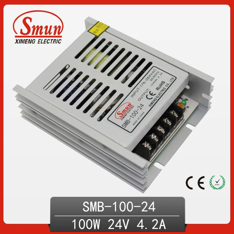 

SMUN SMB-100-24 100W Ultra Thin Type Single Output Switching Mode Power Supply 24V 4A AC-DC Slim Led Driver