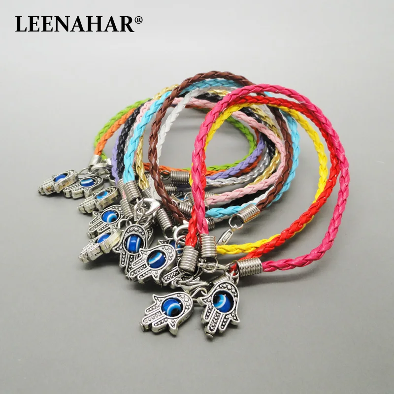 

Wholesale 20PCS Classic Lucky Eye Hamsa Red String Kabbalah Bracelets Turkish Greek Evil Eye Pendants Jewelry for good luck