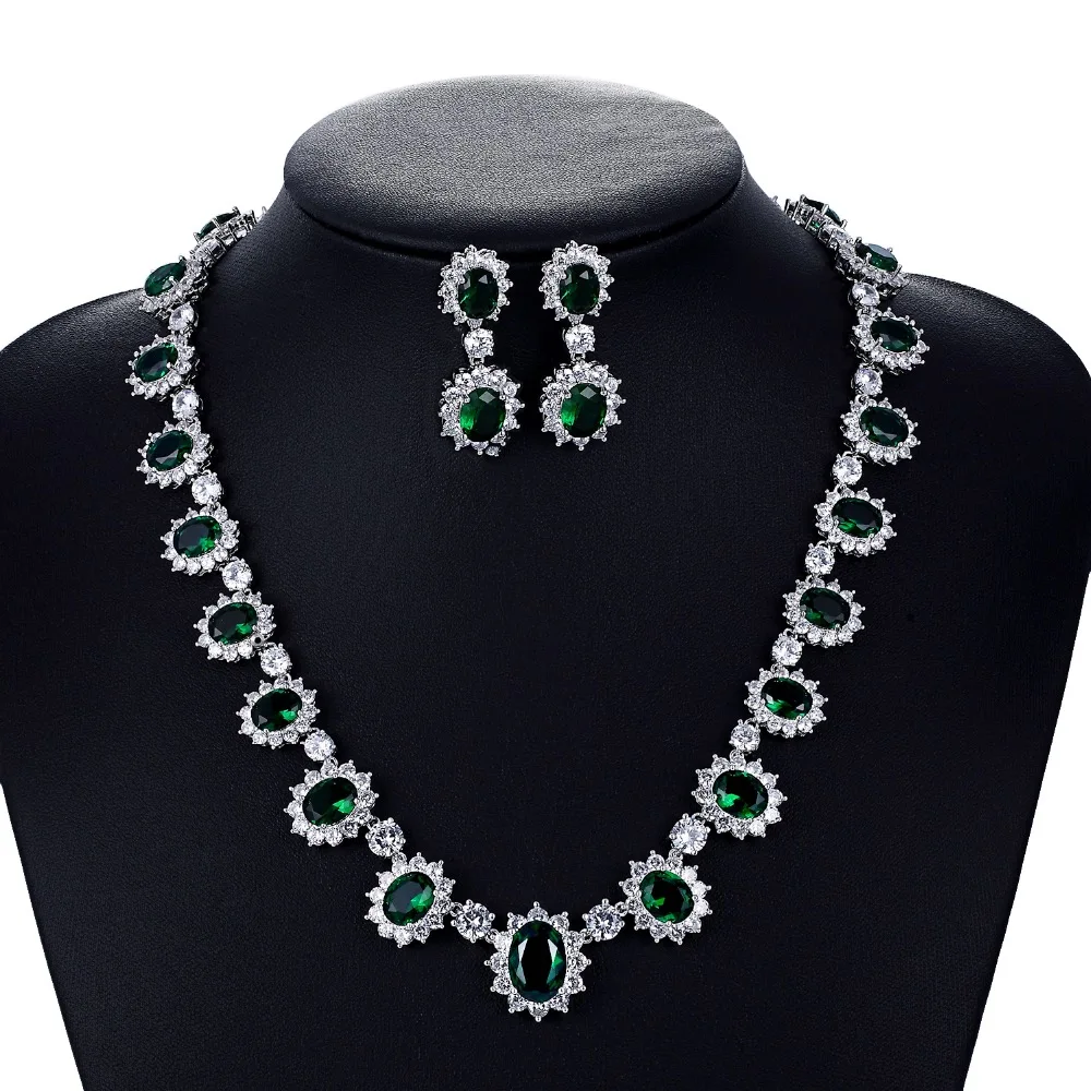 Crystal CZ Cubic Zirconia Bridal Wedding Drop Necklace Earring Set Jewelry Sets for Women Accessories CN10142 Crystal CZ Cubic Zirconia Bridal Wedding Drop Necklace Earring Set Jewelry Sets for Women Accessories CN10142