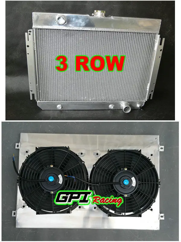 ALUMINUM RADIATOR & SHROUD +FAN 64 1965 1966 67 FOR Chevy Chevelle/El Caminoin Engine Cooling