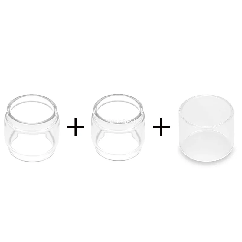 

3PCS Round Bottom Transparent Glass tube Replacement for kayfun v4 (2 piece Bubblel+1 Normal)