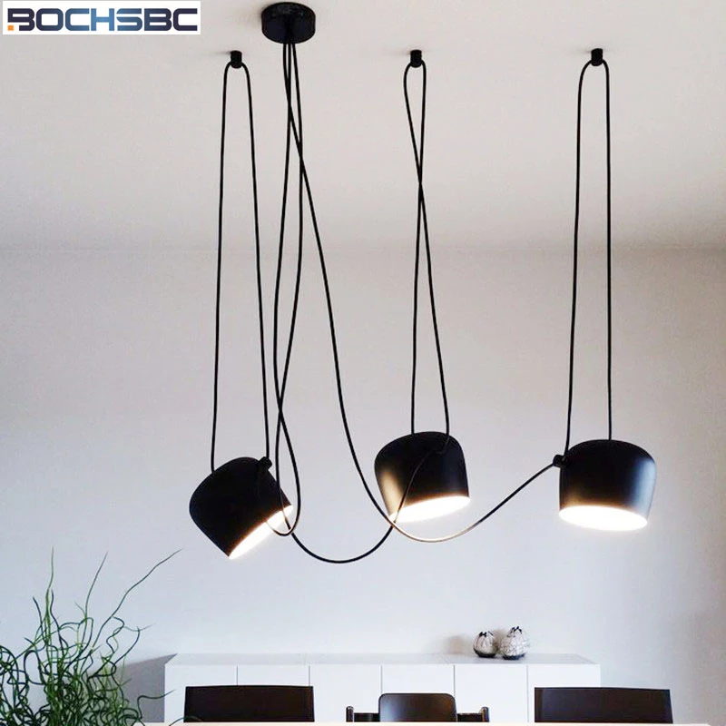 

BOCHSBC DIY Aim Pendant Lights Nordic Modern Small Drum Shape Lampara Lustre Light Fixture for Bedroom Living Room Dining Room