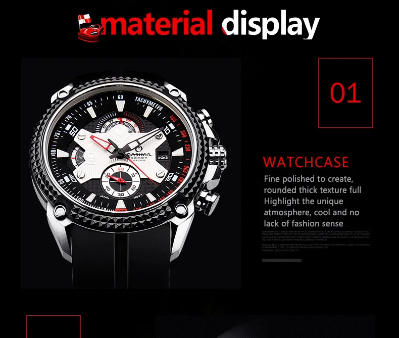 Мужские часы спортивные модные роскошные элегантные кварцевые часы с силиконовым ремешком многофункциональные светящиеся водонепроницаемые 100 м CASIMA#8207