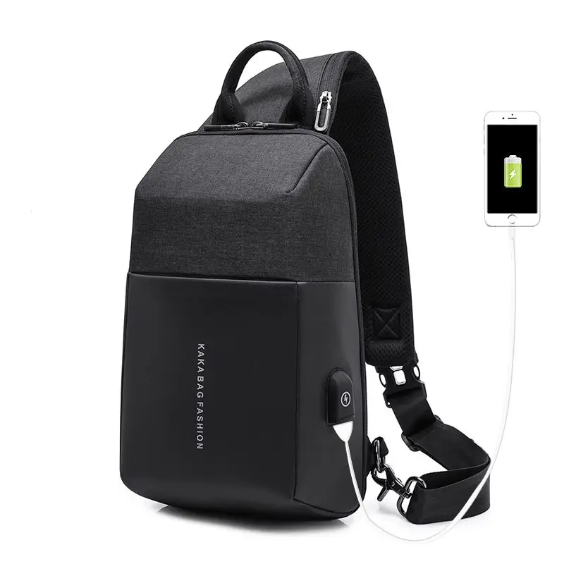 

LHLYSGS Men Fashion Anti-thief USB Recharging Shoulder Bag Burglarproof Crossbody Bag For Travel Digital Storage Chest Bags