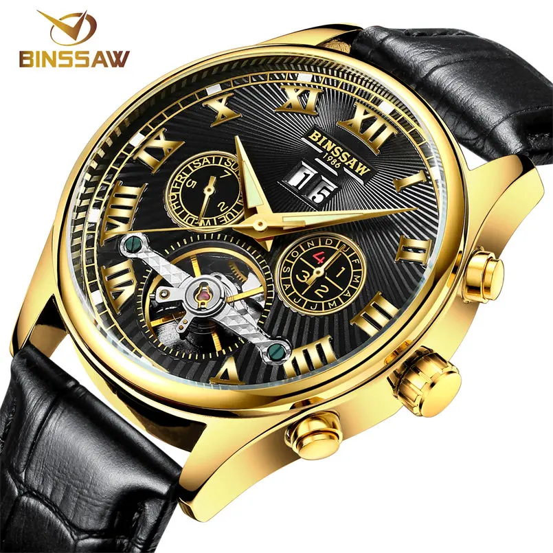 

BINSSAW 2016 Sport Watches Men Luxury Brand Tourbillon Mechanical Men Watch Fashion Business Casual Wristwatch Relogio Masculino