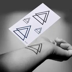 Модные геометрический Временные татуировки Треугольники татуировки современный Стиль унисекс тело татуировки тела Краски