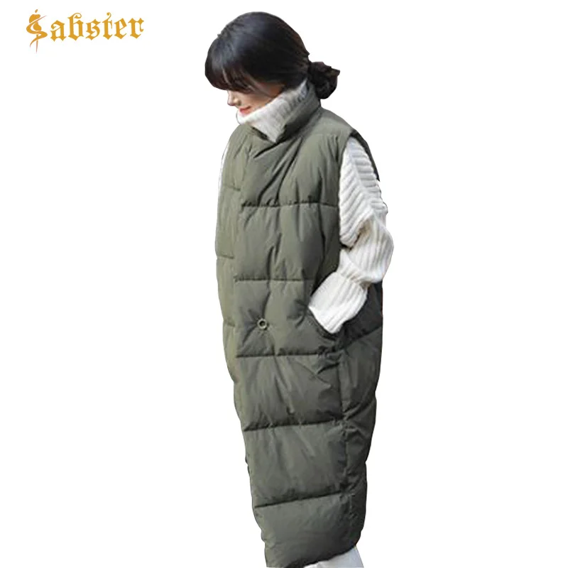 New Autumn Winter Women Vest Long Sleeveless Coat Cotton Warm Women's Waistcoat Fashion Female Vest Jacket