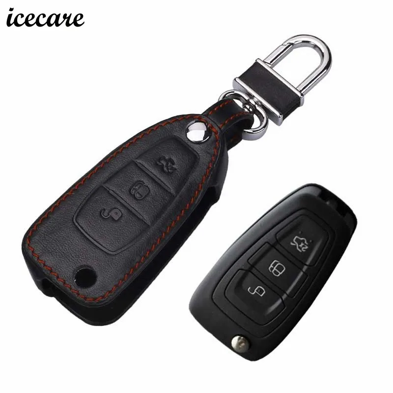 Icecare чехол для ключей из натуральной кожи Ford Focus 3 4 Mondeo Mk4 St Kuga Fiesta Fusion Ecosport 2012 2013 2014