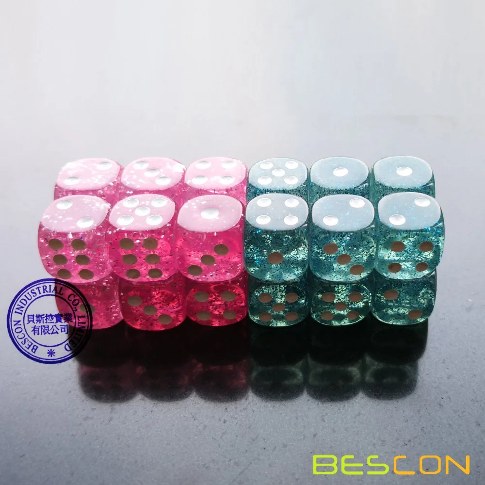 Набор из 24 штук в бархатном мешочке с кулиской Bescon блестящие кубики 6