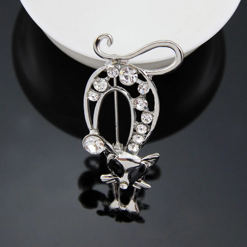 rhinestone weird cat gold color silver color plating brooches for women brooch pins jewelry - Weird Wedding Rings rhinestone weird cat gold color silver color plating brooches for women brooch pins jewelry - Weird Wedding Rings