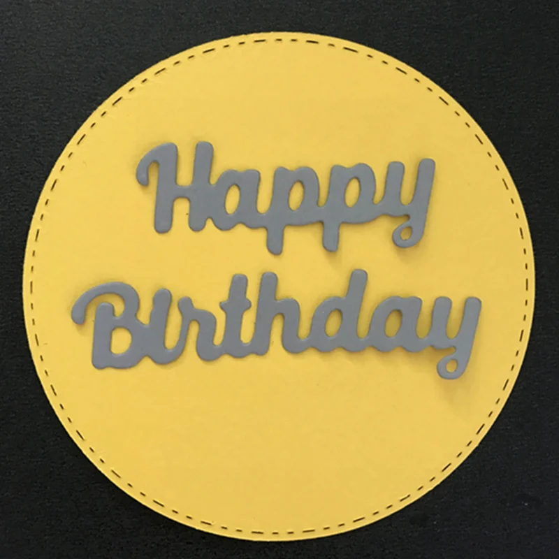 

2pcs/set Happy Birthday Words Metal Cutting Dies Stencil for DIY Scrapbooking Photo Album Embossing Paper Cards Crafts