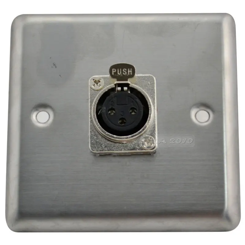Stainless Steel Wall plate panel 1 XLR 3 pin 3p socket female jack