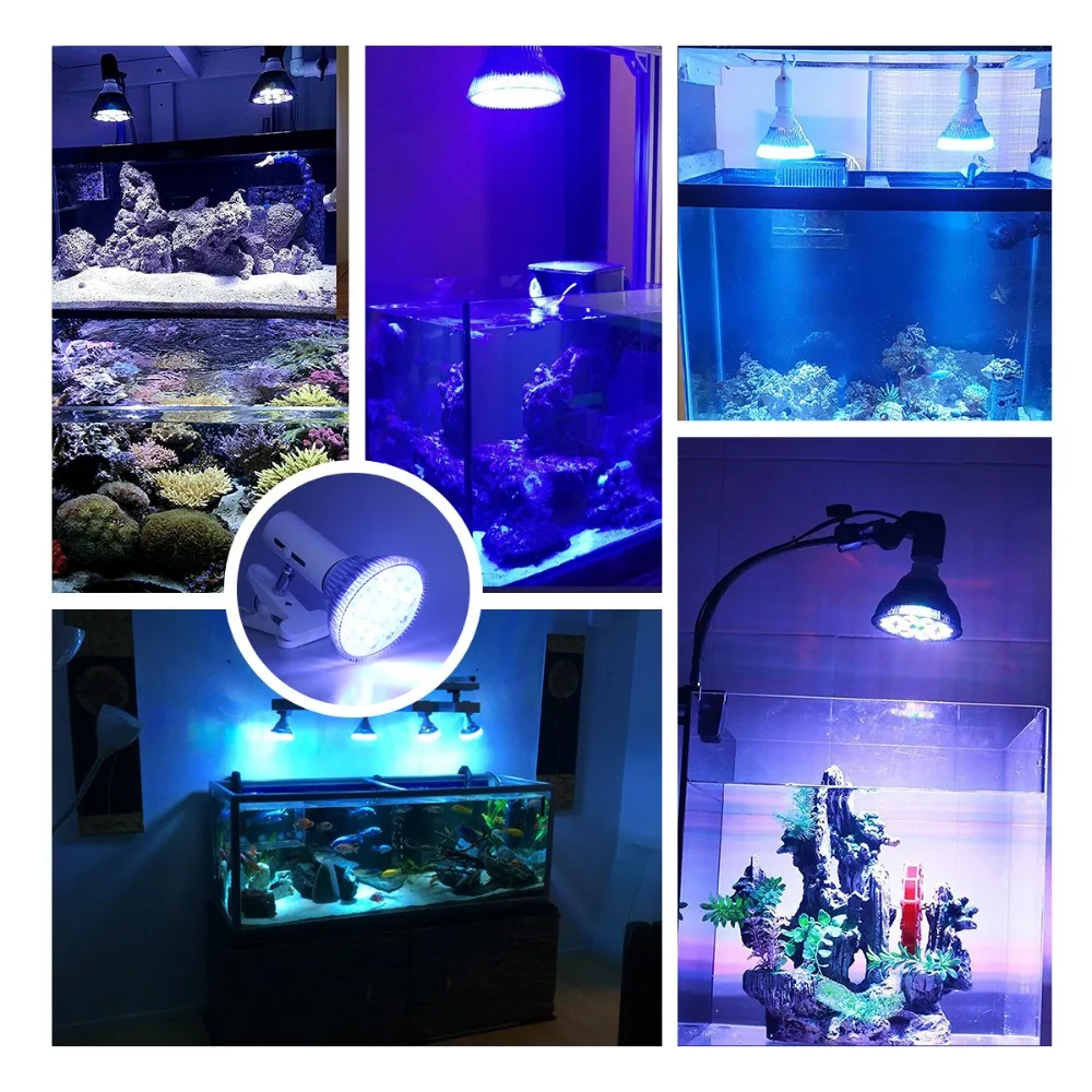 Светодиодный светильник для аквариума E27 18 Вт УФ/синий/зеленый/белый Chihiros светодиодный алюминиевый аквариумный светодиодный светильник для рыбных растений Коралловая лампа для выращивания