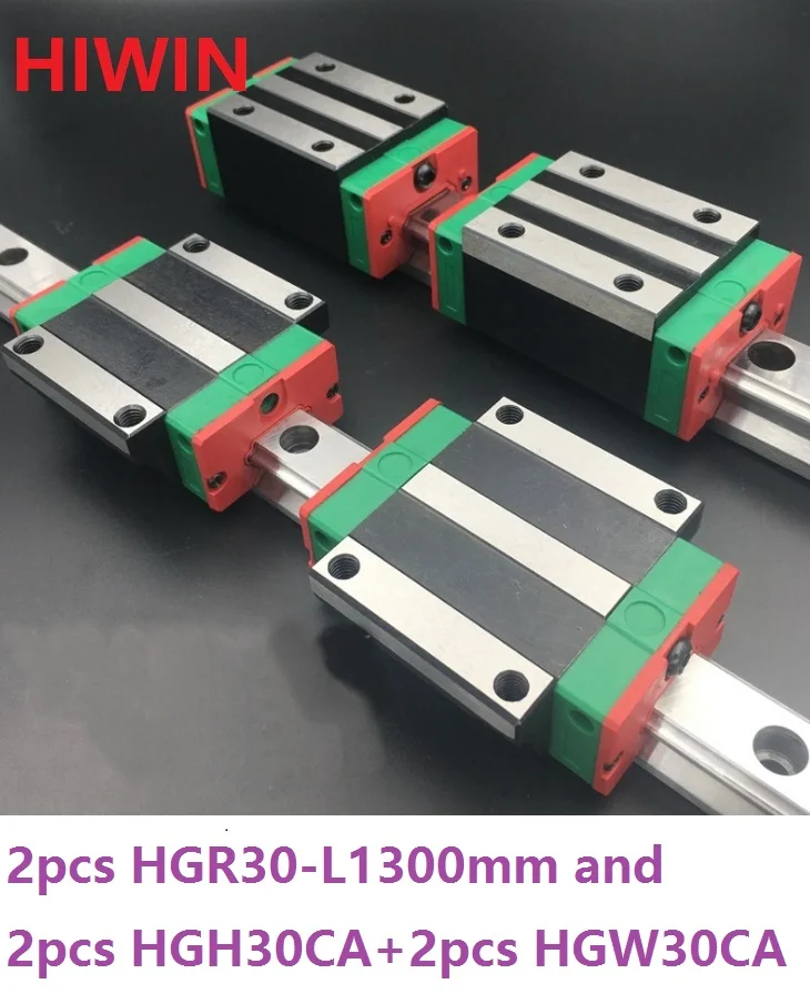 

2pcs 100% original Hiwin linear guide rail HGR30 -L 1300mm + 2pcs HGH30CA and 2pcs HGW30CA/HGW30CC linear block for CNC router