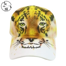 Новинка года, летние бейсболки с козырьком от солнца, с леопардовой головкой, для женщин и мужчин, в стиле панк, в стиле хип-хоп, регулируемая дышащая хлопковая шапка