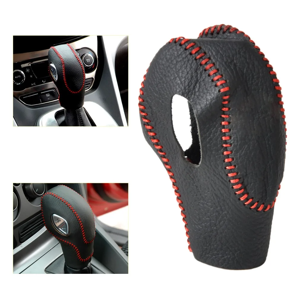 CITALL New First Layer of Leather Gear Shift Knob Cover For Ford Focus