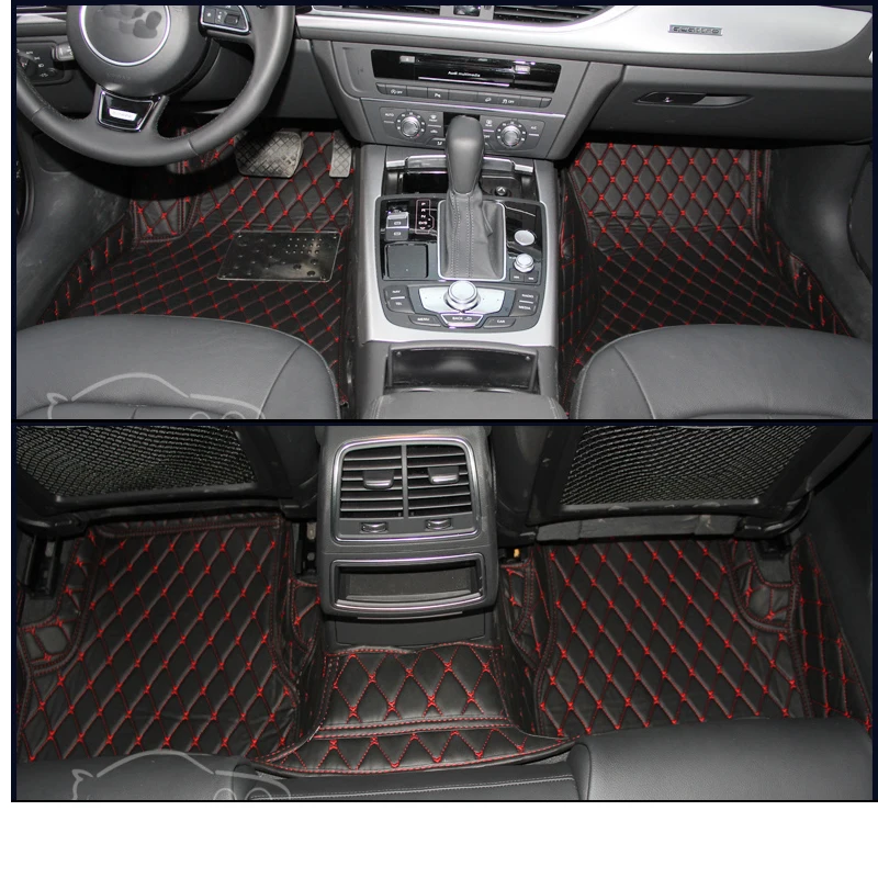 

lsrtw2017 leather car floor mat for audi a6 c7 2017 2016 2015 2014 2013 2012 rug carpet accessories interior styling avant