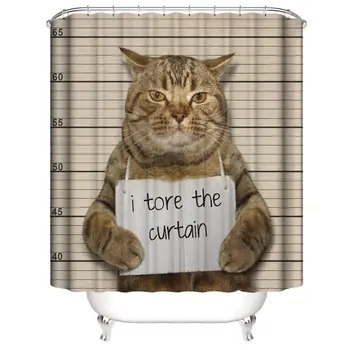 

Custom Cat Design Shower Curtain I Tore The Curtain