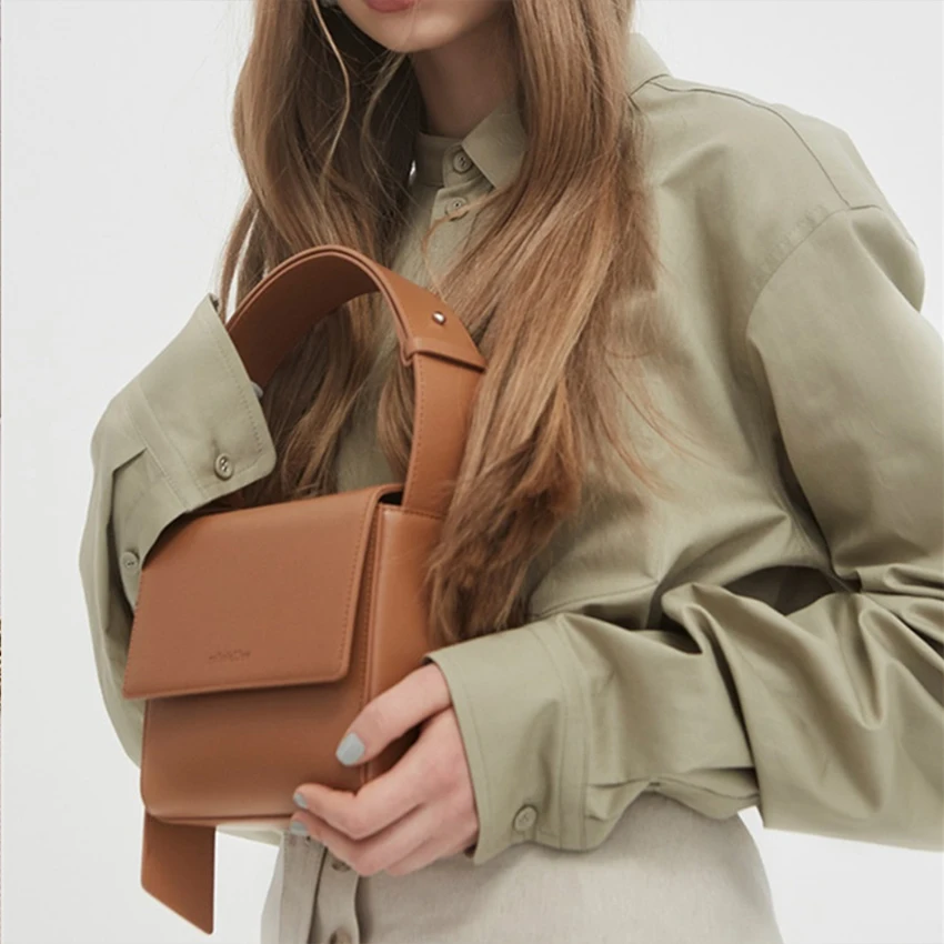

Retro Pu Leather Messenger Bag Casual Wide Shoulder Strap Women Handbag Lady Chic Soild Color Shoulder Bag Fashion Crossbody Bag