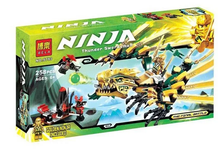 

Bela Ninjagoes the Golden Dragon Building Kit Compatible with Legoingly 70503 Bricks Toys For Children(258 Pieces)