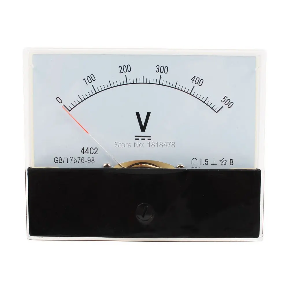 DC 0-500V Voltage Meter Analog Panel Voltmeter Gauge Class 1.5-71x71x60mm 