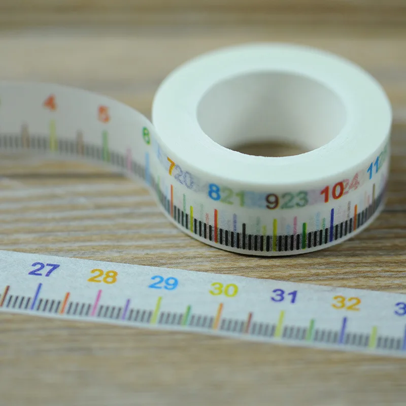 Free shipping Beautiful 15mm*10m*2rolls washi paper tape/ color ruler