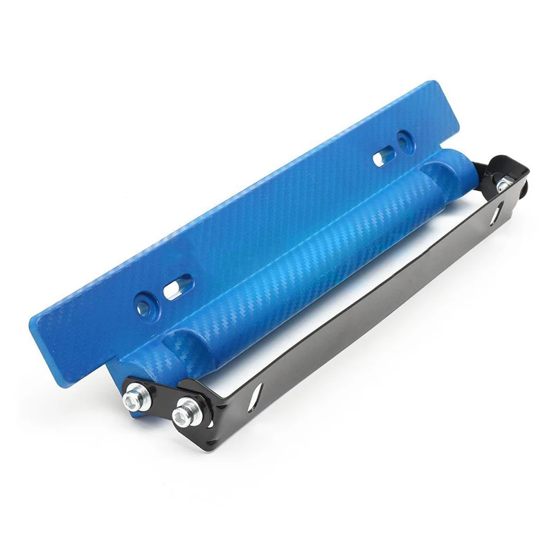 1x 320mm Universal Carbon Fiber Front Bumper License Plate Frame Holder Mount Bracket