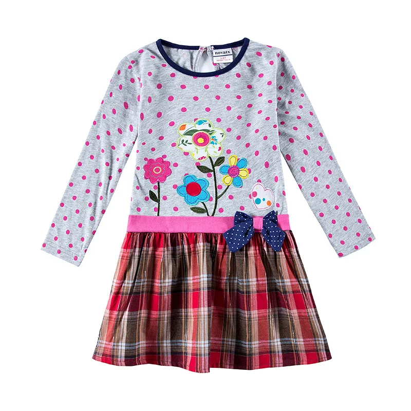 

Nova girls dresses autumn hot selling children's girls frocks baby girls clothing fashion flower girls dresses casual kids wear