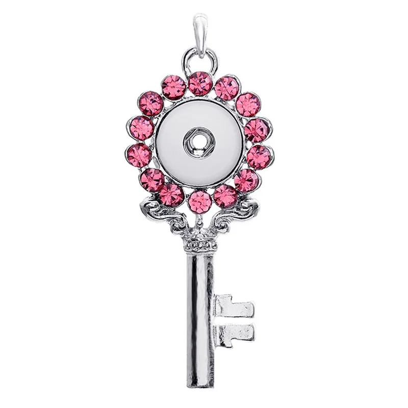 Key Retro 219 Vintage Sweater Chain Ginger Snap Button Jewelry Pendant Necklace Charm jewelry For Women Fit 18mm | Украшения и