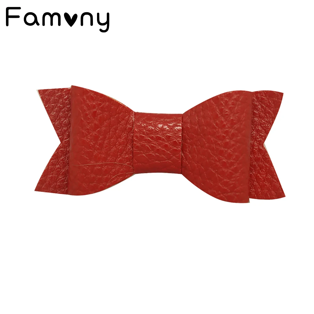 

Retail Artificial Leather Hair Bows Solid Bow Knot Hair Clips For Baby Girls Hairgrips Fashion Barrettes Head Band