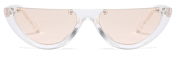 Крутые, полуоправа, кошачий глаз, солнцезащитные очки для женщин, модный бренд, дизайнерские очки, яркие цвета, линзы, солнцезащитные очки, зеркальные - Цвет линз: transparent tea