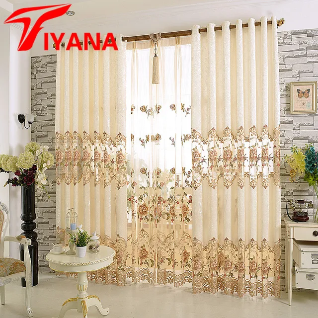 Cheap Pastoral Embroidered Curtains For living Room Bedroom Floral Half Shading Curtains Window Treatment drapes Home Decor P321Z30 Cheap Pastoral Embroidered Curtains For living Room Bedroom Floral Half Shading Curtains Window Treatment drapes Home Decor P321Z30