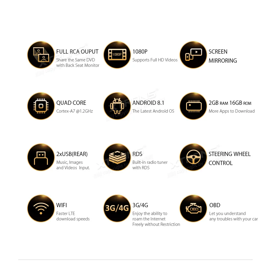 Top Android 8.1 8" Car Radio Player GPS full RCA OBD No DVD for vw Volkswagen Golf Plus Passat CC Touran Tiguan Sharan Skoda Seat 1