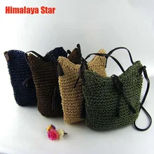 2016 Newest Fashion Woven straw Shoulder Bags Summer Women Crossbody Burlap Pouches Beach Small Travel Handbag