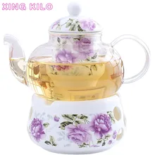 XING KILO набор для цветочного чая, приготовленный травяной чай, керамический стеклянный фруктовый чайный сервиз, чайный сервиз, свечной обогреватель