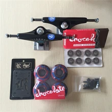 2016 Free Shipping Skateboard Parts Royal Aluminum 5.25″ Skate Trucks And Chocolate PU Skate Wheels & ABEC-3 Board Bearings