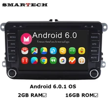VW Радио 2 г Оперативная память Android 6.0 4 ядра dvd-плеер автомобиля стерео Navi для VW Skoda Поло Гольф Passat CC jetta руль 3 г WI-FI