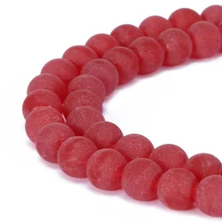 Elegant Natural Stone Beads in Black, Pink, and White for DIY Jewelry Making & Wholesale (Red jade)