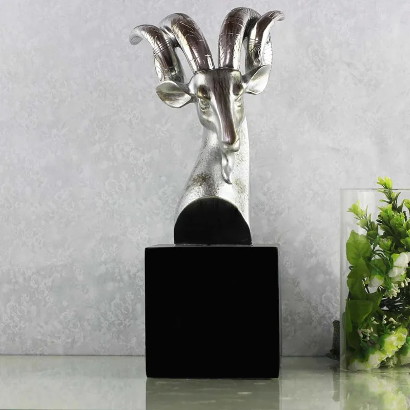 

Animals Statue Chinese Zodiac Antelope Bust Colophony Crafts Cartoon Home Desktop Decoration Office Collectible L2250
