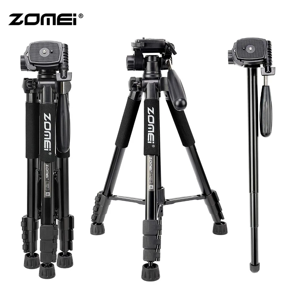  ZoMei Q222 Camera Tripod & Monopod Portable Travel SLR Tripod DSLR Stand with 3-Way Pan Head and Ca