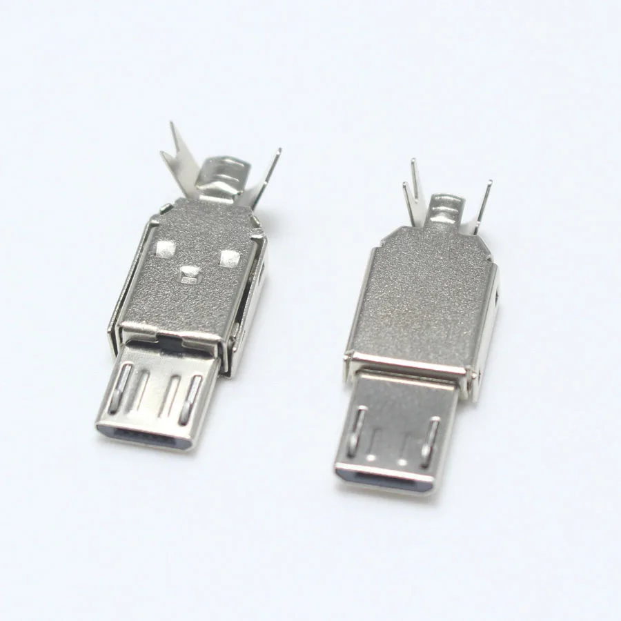 5 компл. Micro USB 5PIN тип сварки штекер разъем зарядное устройство 5P USB хвост зарядки jack 4 в 1 металлические детали