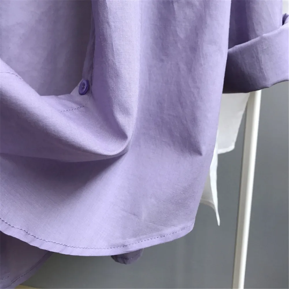 Boyfriend Style Casual Vacation White Long Blouse Women Summer Women Long Sleeve Shirt Blouse High quality loose Blouse Tops (2)