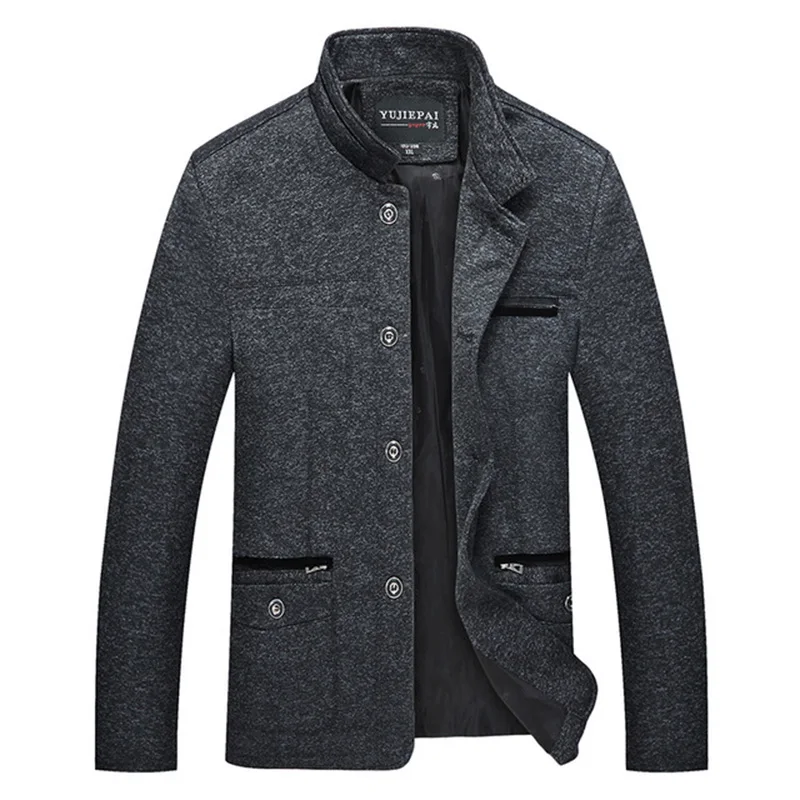 Классическая куртка с длинным рукавом на весну и осень для мужчин, L-4XL, брендовая Повседневная ветровка на тонких пуговицах, верхняя одежда, однотонное Мужское пальто, Тренч - Цвет: Black Gray