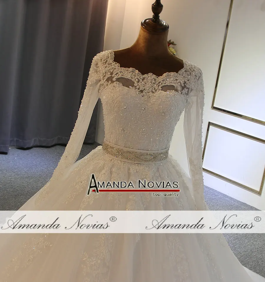 Бальное свадебное платье высокого качества по низкой цене с длинными рукавами