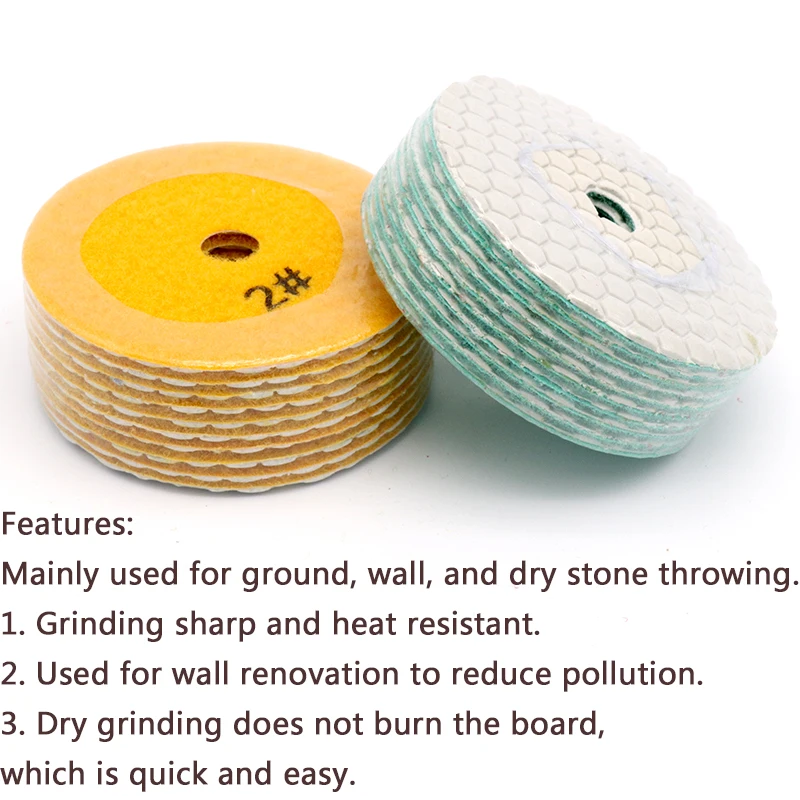 5pcs 3/4inch Dry Grinding Disc Quick Change Polishing Pads + 1pcs stick for Granite Marble Stone Concrete Floor Air Sander Tools