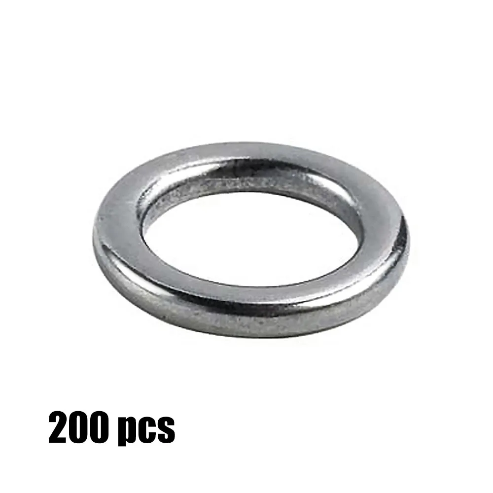 200 шт сверхпрочные кольца из нержавеющей стали, рыболовные отсадные кольца, Клеммная снасть, компонент приманки