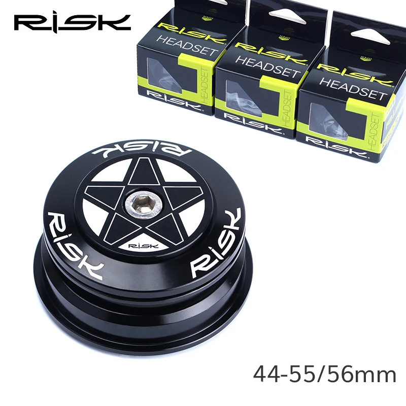 Goede RISICO 44 55mm Fiets Headset voor Tapered Balhoofdbuis 44 56 Fiets Dubbele Lager Headset voor 1.5 Taper vork 28.6mm Rechte Vork