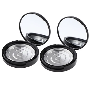 

2 Pieces Empty Plastic Cosmetic Jars + Aluminum Pan for Mineral Makeup Concealer - Bare / Baked Powder